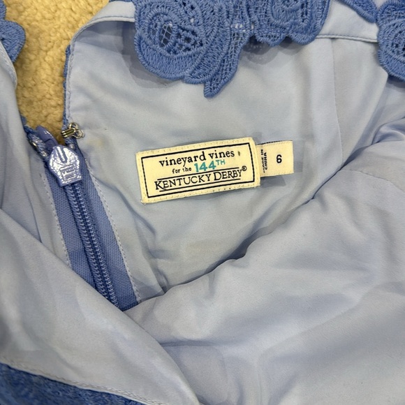 Vineyard Vines blue lace eyelet sleeveless cocktail dress - Picture 4 of 7